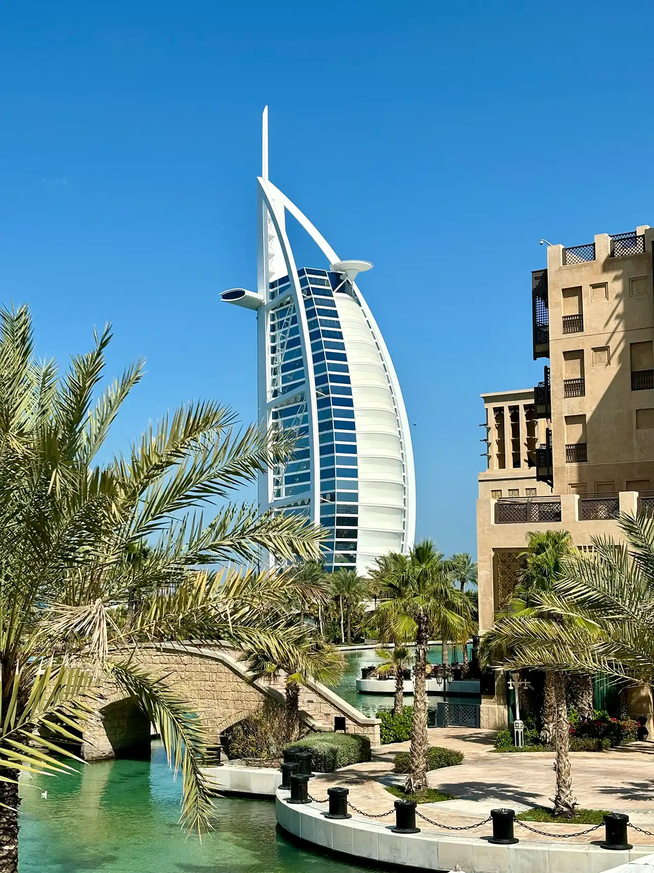 View of a popular area in Dubai with active city life